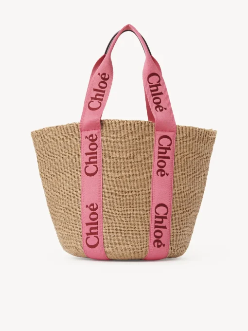 Sacs Cabas-Chloé Large Panier Woody Pink - Red 1