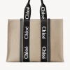 Sacs Cabas-Chloé Large Sac Cabas Woody Black - Blue 1