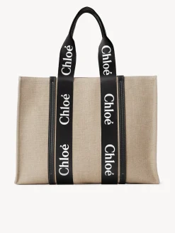 Sacs Cabas-Chloé Large Sac Cabas Woody Black - Blue 1