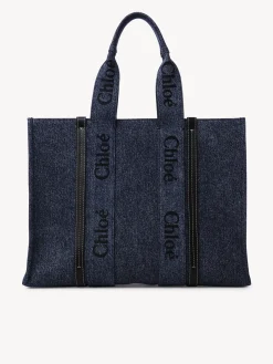 Sacs Cabas-Chloé Large Sac Cabas Woody Denim