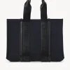 Sacs Cabas-Chloé Large Sac Cabas Woody Deep Denim