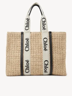 Sacs Cabas-Chloé Large Sac Cabas Woody Sand