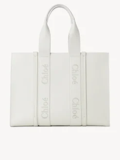 Sacs Cabas-Chloé Large Sac Cabas Woody Blanc