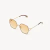 Lunettes De Soleil-Chloé Lunettes De Soleil Austine Petite Gold/Havana/Brown Lens
