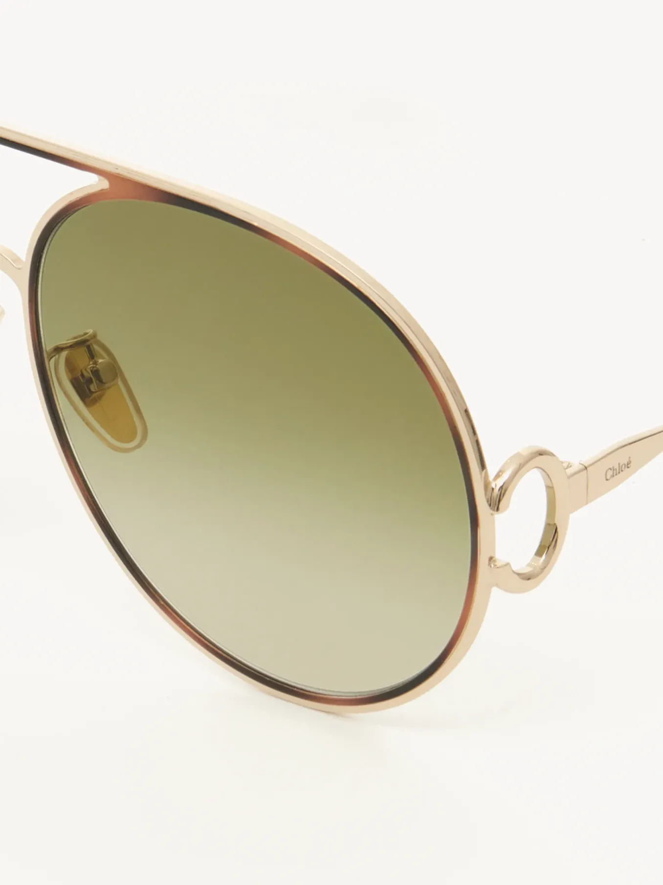 Lunettes De Soleil-Chloé Lunettes De Soleil Austine Gold/Havana/Green Lens