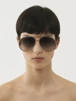 Lunettes De Soleil-Chloé Lunettes De Soleil Austine Gold/Gradient Blue