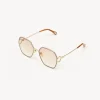 Lunettes De Soleil-Chloé Lunettes De Soleil Austine Petite Gold/Gradient Pink