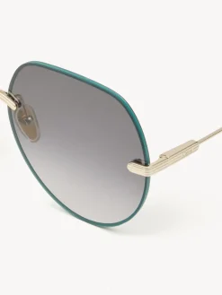 Lunettes De Soleil-Chloé Lunettes De Soleil Benjamine Gold / Grad Petrol
