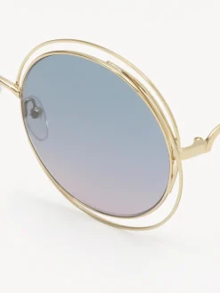 Lunettes De Soleil-Chloé Lunettes De Soleil Carlina Petite Gradient Azure To Lilac