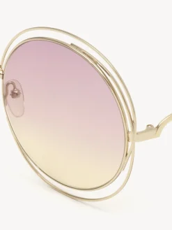 Lunettes De Soleil-Chloé Lunettes De Soleil Carlina Gradient Wine To Yellow