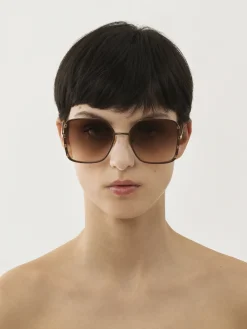 Lunettes De Soleil-Chloé Lunettes De Soleil Celeste Gold / Brown