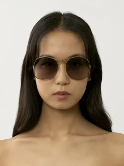 Lunettes De Soleil-Chloé Lunettes De Soleil Elys Gold/Gradient Grey