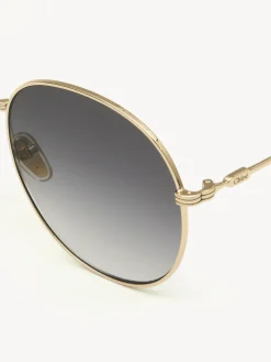 Lunettes De Soleil-Chloé Lunettes De Soleil Faith Gold/Gradient Grey