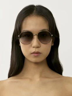 Lunettes De Soleil-Chloé Lunettes De Soleil Faith Gold/Gradient Grey