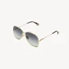 Lunettes De Soleil-Chloé Lunettes De Soleil Honore Gold/Gradient Grey