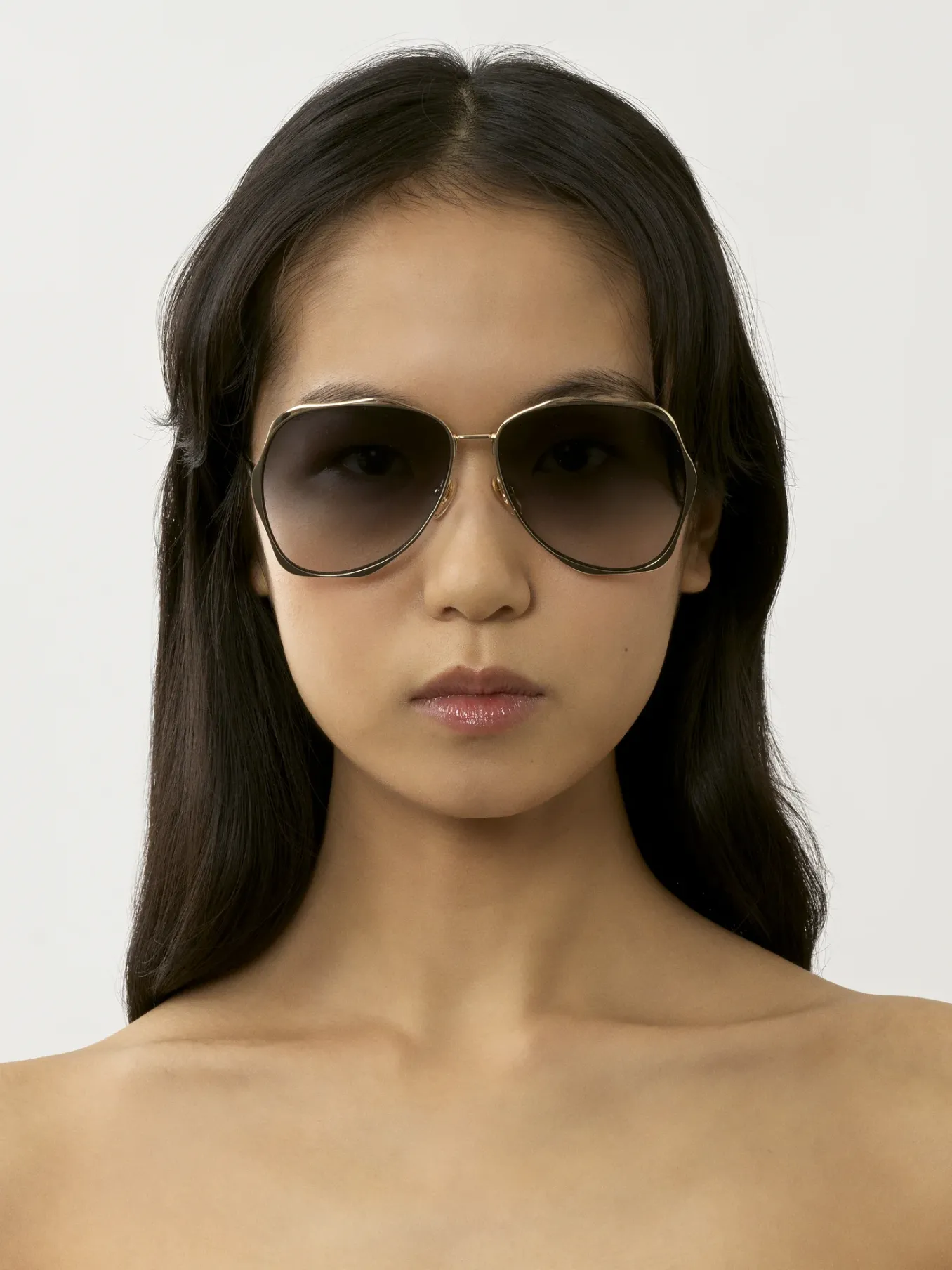 Lunettes De Soleil-Chloé Lunettes De Soleil Honore Gold/Gradient Grey