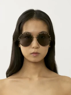 Lunettes De Soleil-Chloé Lunettes De Soleil Idora Gold / Brown