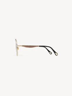 Lunettes De Soleil-Chloé Lunettes De Soleil Pilotes Melia Gradient Green/Brown