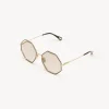 Lunettes De Soleil-Chloé Lunettes De Soleil Poppy Petite Gold/Nude