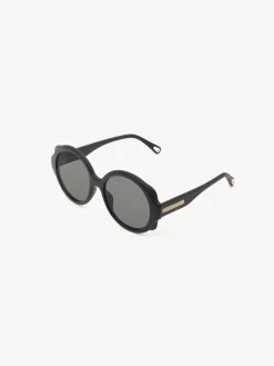 Lunettes De Soleil-Chloé Lunettes De Soleil Rondes Mirtha Noir