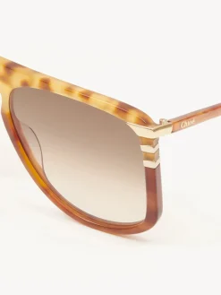 Lunettes De Soleil-Chloé Lunettes De Soleil West Havana Patchwork