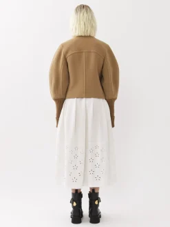 Manteaux-Chloé Manteau Court Manches Arrondies Worn Brown
