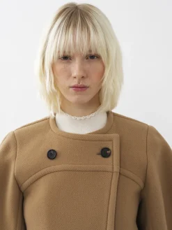 Manteaux-Chloé Manteau Court Manches Arrondies Worn Brown