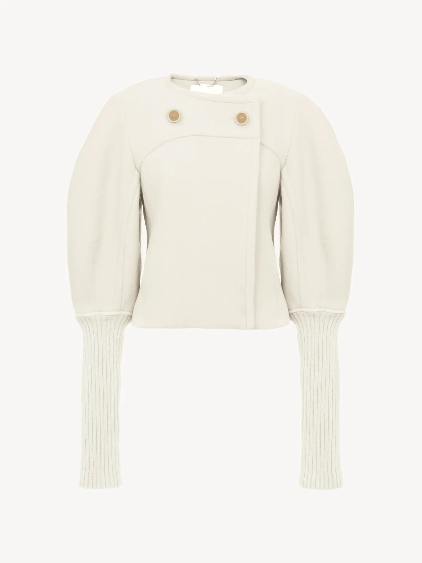 Manteaux-Chloé Manteau Court Manches Arrondies Seedpearl Beige