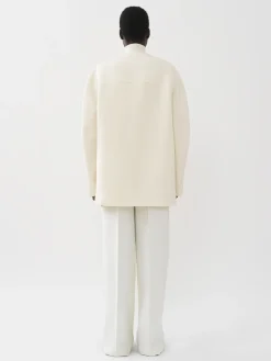 Vestes-Chloé Manteau Court Manches Ballon Eden White