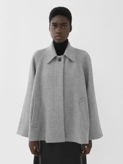 Vestes-Chloé Manteau Court Style Cape Cosy Grey