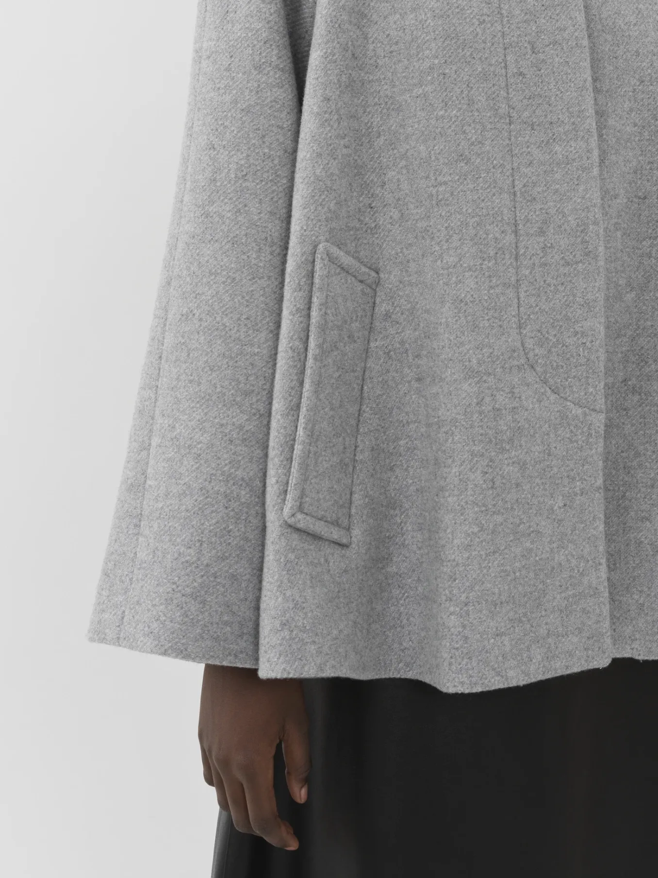 Vestes-Chloé Manteau Court Style Cape Cosy Grey