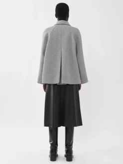 Vestes-Chloé Manteau Court Style Cape Cosy Grey