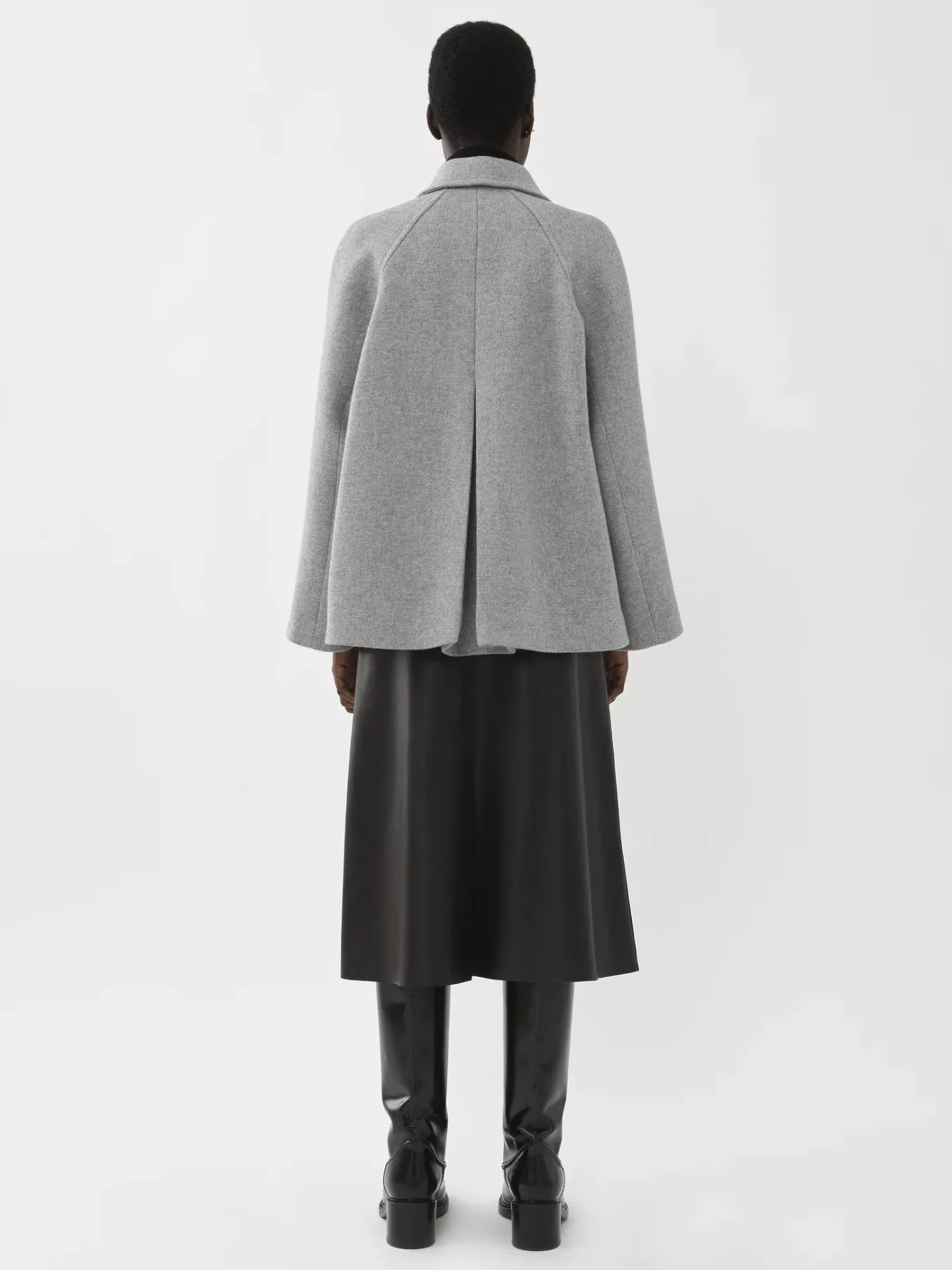 Vestes-Chloé Manteau Court Style Cape Cosy Grey