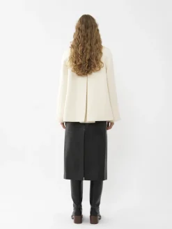 Vestes-Chloé Manteau Court Style Cape Eden White
