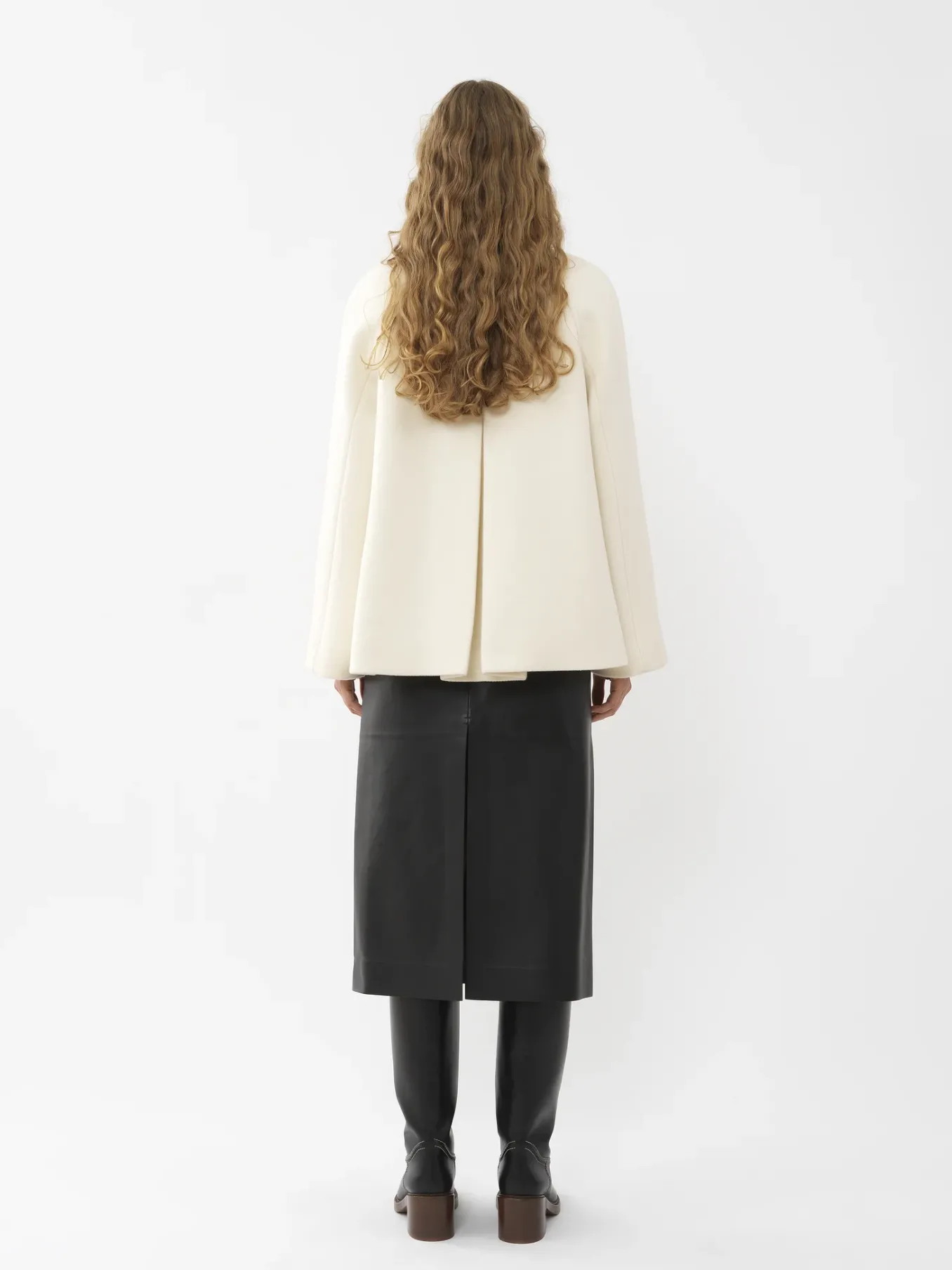 Vestes-Chloé Manteau Court Style Cape Eden White