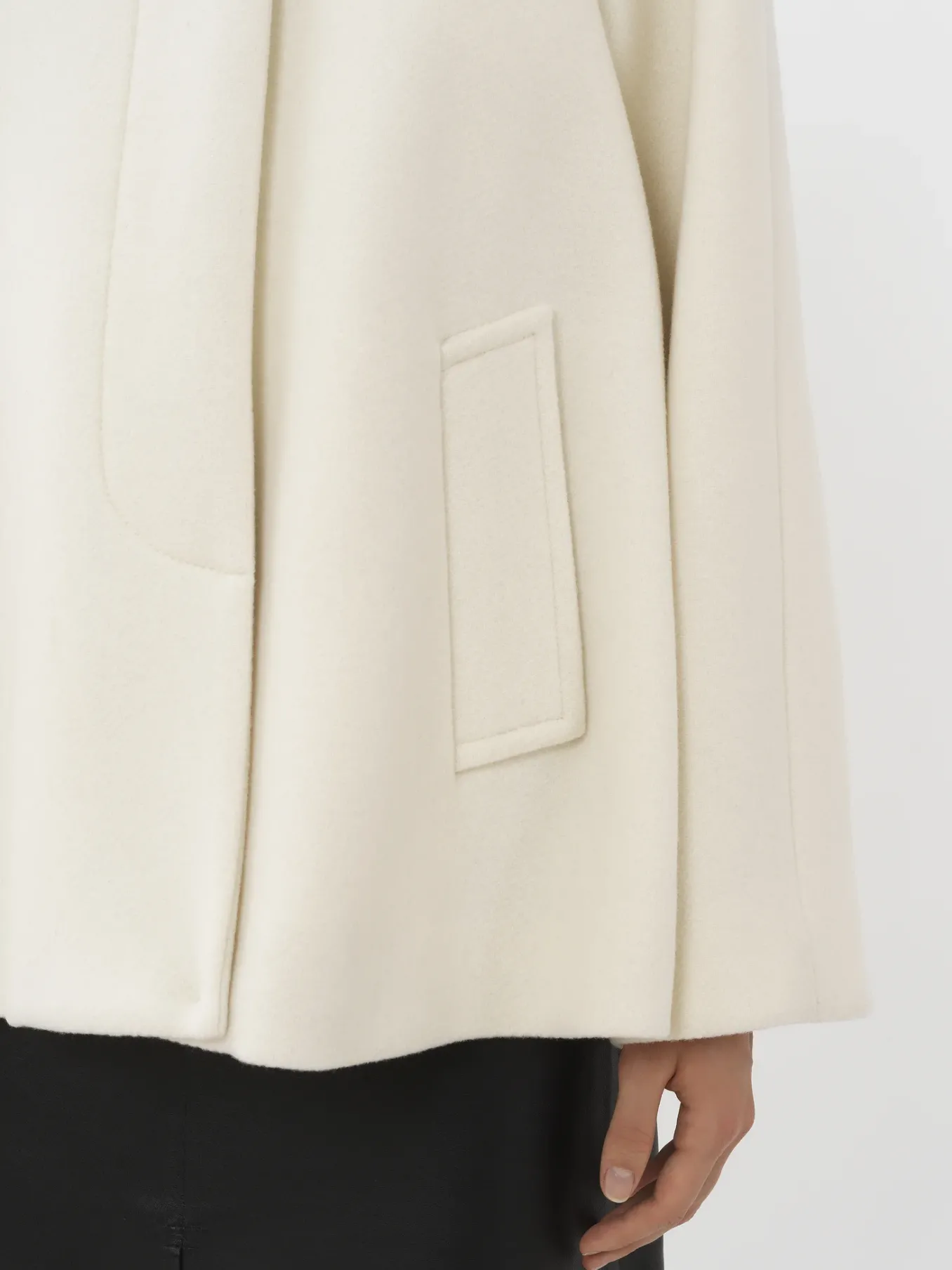Vestes-Chloé Manteau Court Style Cape Eden White