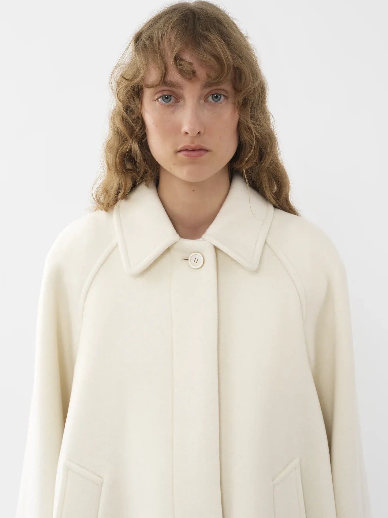 Vestes-Chloé Manteau Court Style Cape Eden White