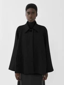 Vestes-Chloé Manteau Court Style Cape Noir