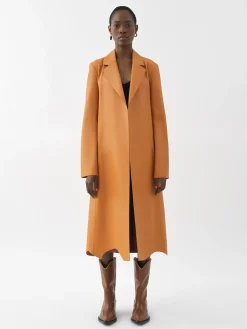 Cuir-Chloé Manteau Croise Sunset Orange