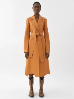 Cuir-Chloé Manteau Croise Sunset Orange