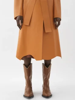 Cuir-Chloé Manteau Croise Sunset Orange
