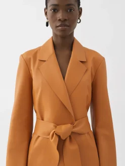 Cuir-Chloé Manteau Croise Sunset Orange