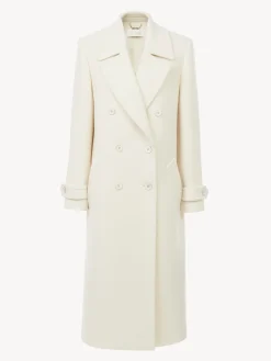 Manteaux-Chloé Manteau Long Croise Eden White