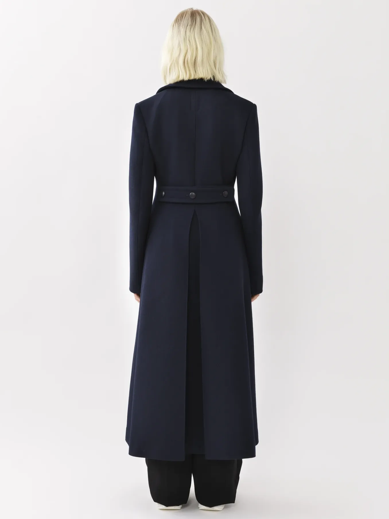 Manteaux-Chloé Manteau Officier Long Anthracite Blue