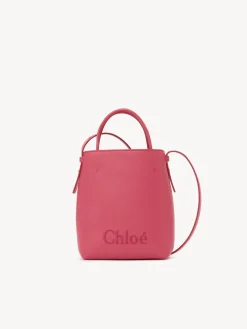 Sacs Porté Épaule-Chloé Micro Sac Cabas Chloe Sense Rosy Cherry