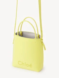 Sacs Porté Épaule-Chloé Micro Sac Cabas Chloe Sense Daffodil Yellow