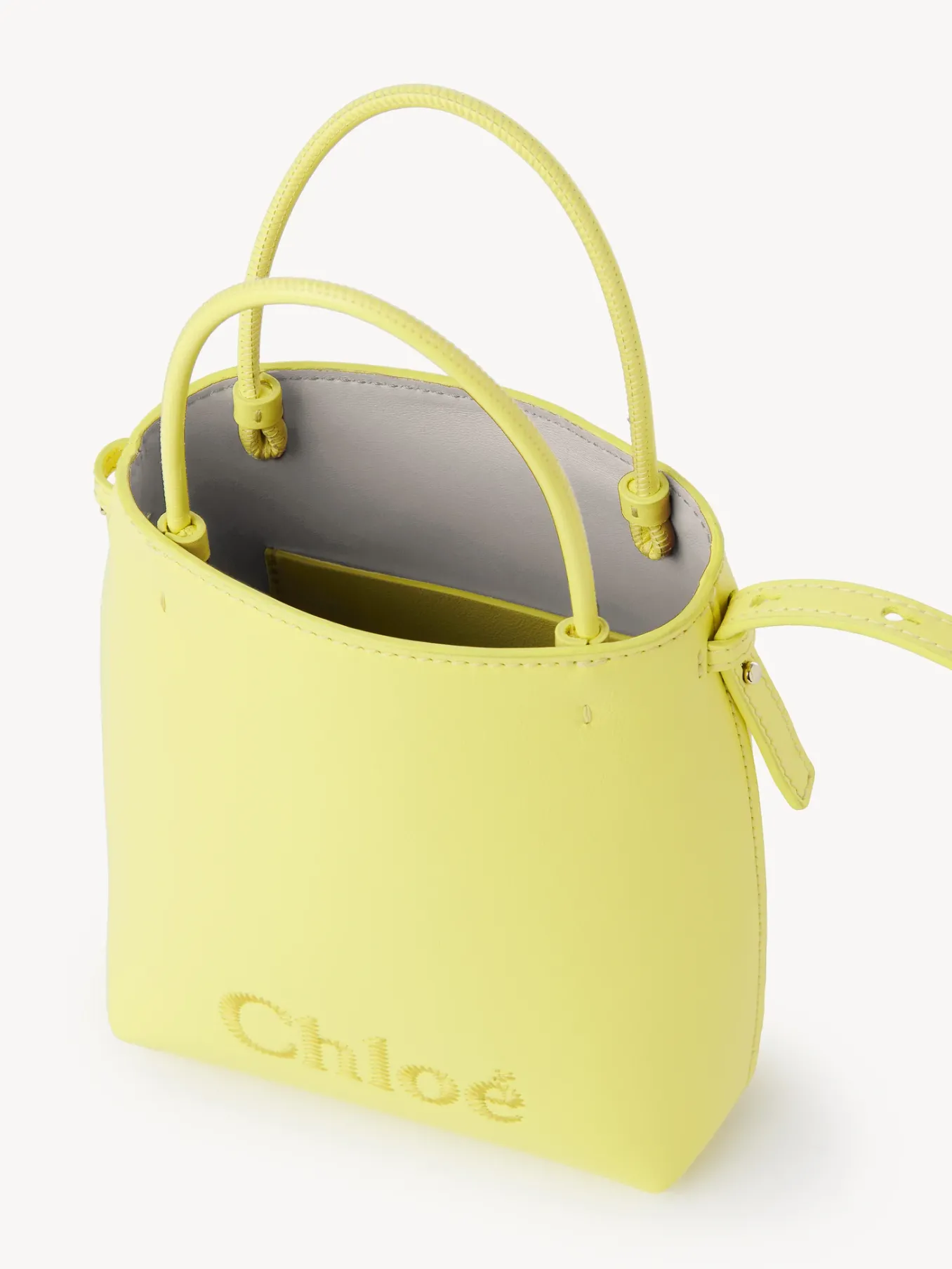 Sacs Porté Épaule-Chloé Micro Sac Cabas Chloe Sense Daffodil Yellow