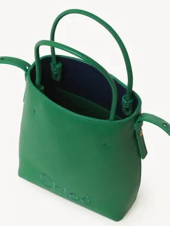 Sacs Porté Épaule-Chloé Micro Sac Cabas Chloe Sense Pop Green