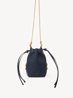 Sacs À Bandoulière-Chloé Micro Sac Seau Marcie Denim