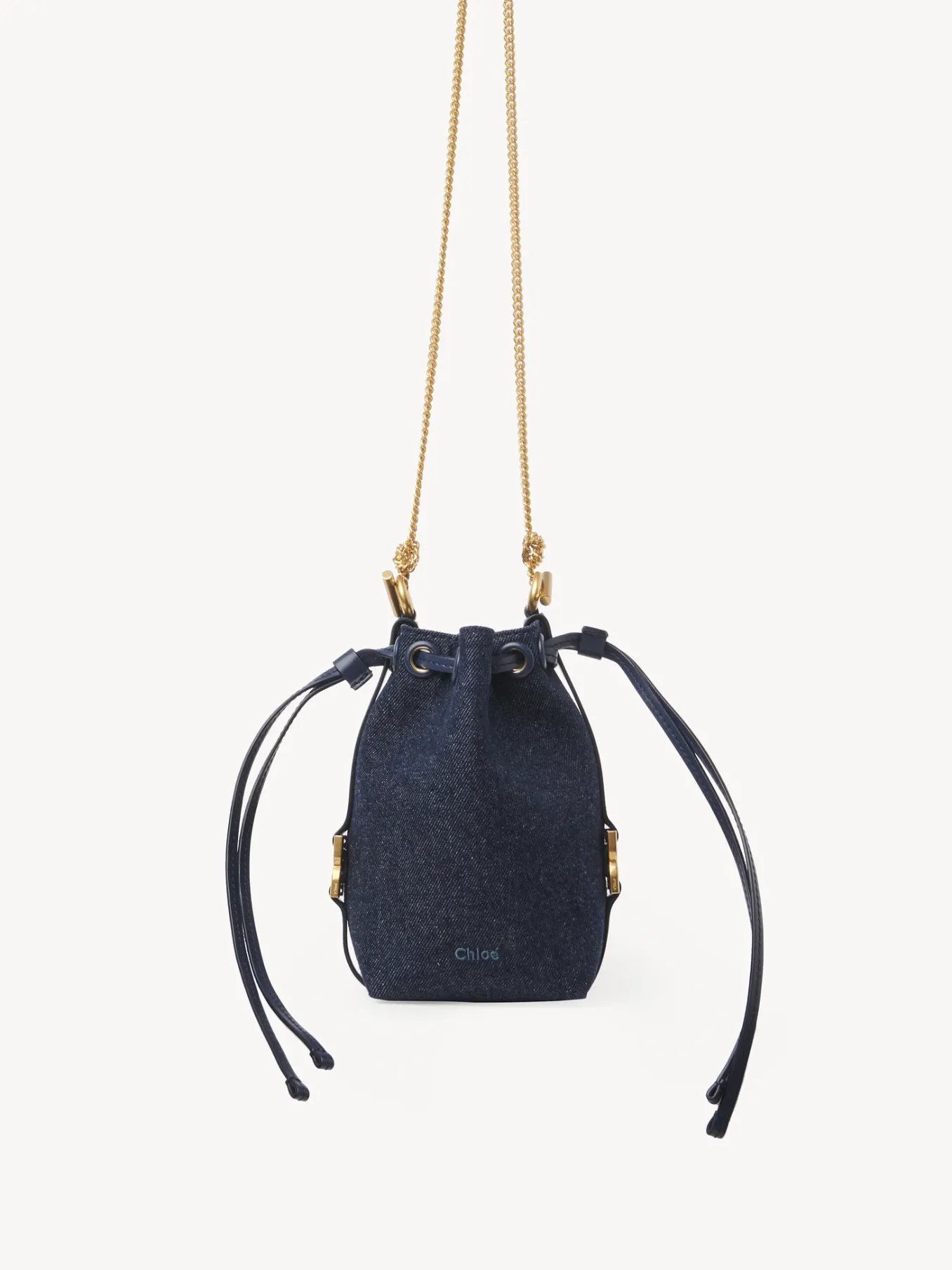 Sacs À Bandoulière-Chloé Micro Sac Seau Marcie Denim